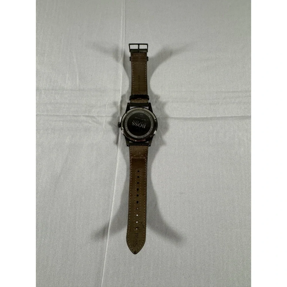 Hugo Boss Watch BOSS Legacy (Model 1513670) Olive Green Canvas Strap Cream Dial
